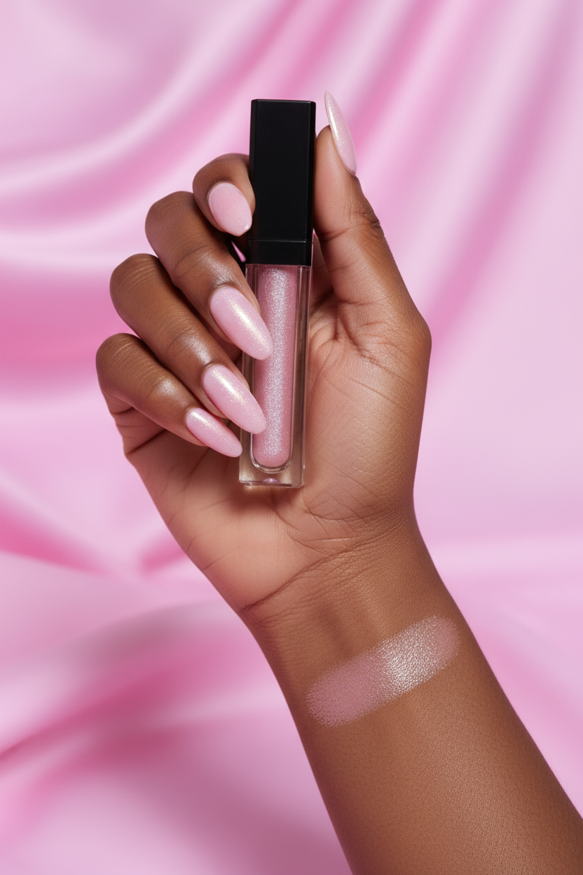 Pink Lip Gloss Lifestyle Shot