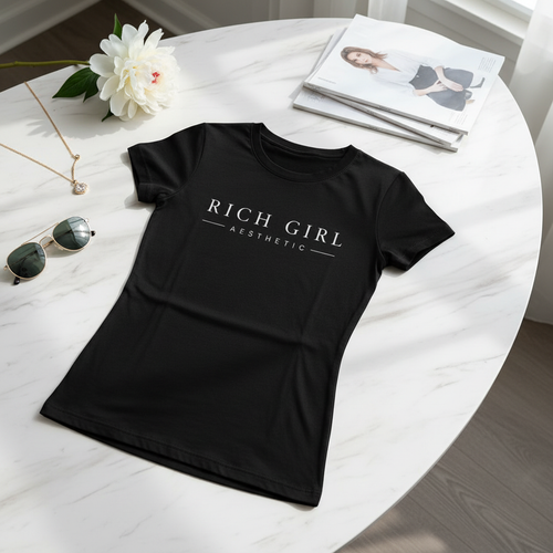 Rich Girl Aesthetic Tee on Marble